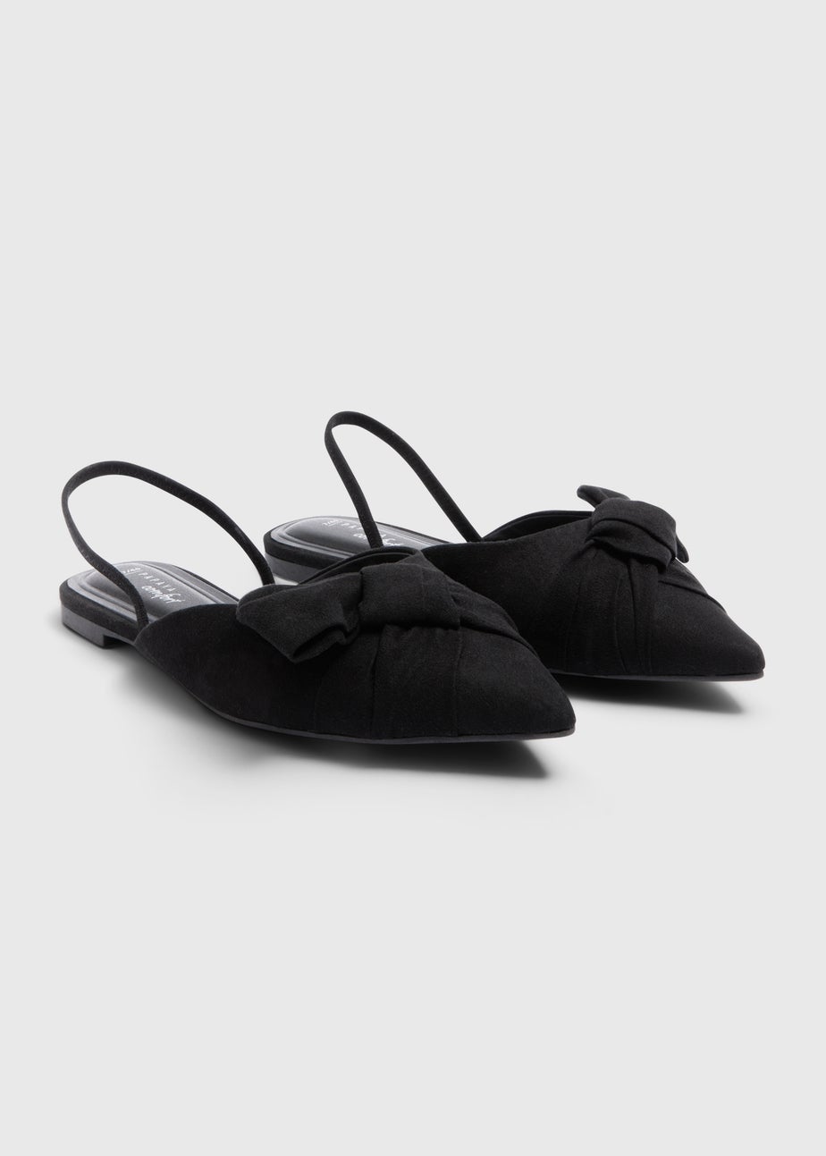 Black Slingback Bow Shoes