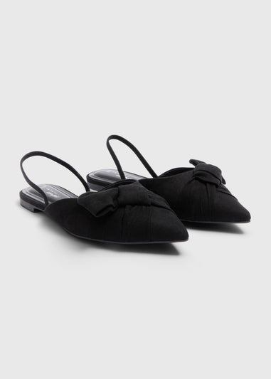 Black Slingback Bow Shoes