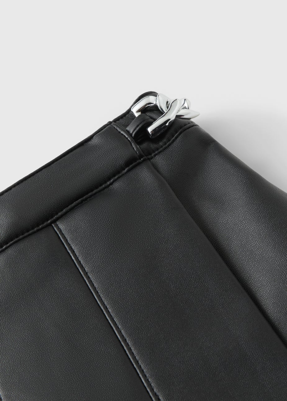 Girls Black Faux Leather Skort (7-15yrs)