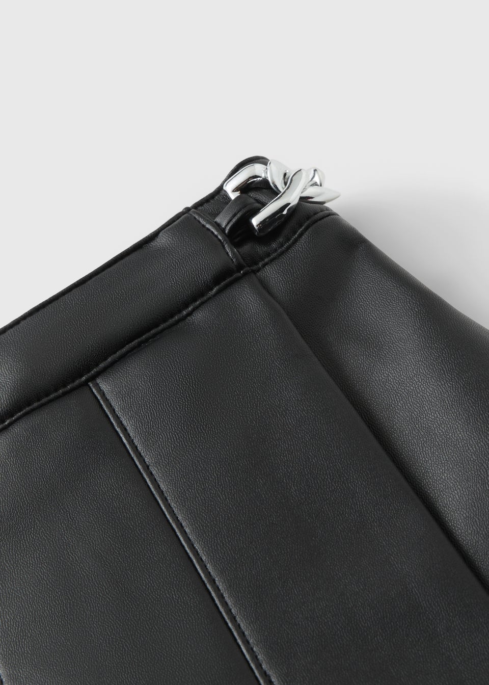 Girls Black Faux Leather Skort (7-15yrs)