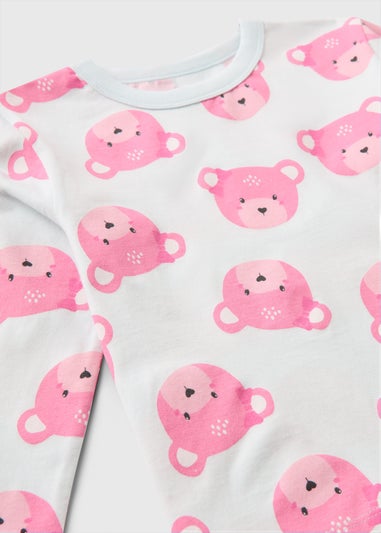 3 Pack Girls Pink Bear Pyjama Sets (1-7yrs)