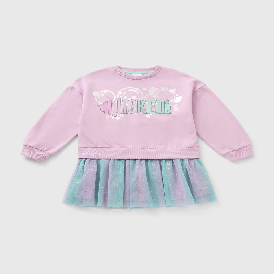 Wicked Girls Lilac Sweater Mesh Dress (4-11yrs)