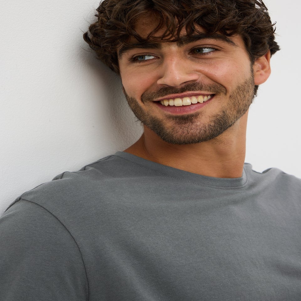 Grey Basic Crew T-Shirt