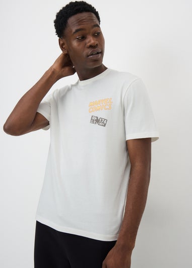 Ecru Flying Marvel Printed T-Shirt