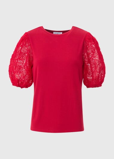Red Puff Sleeve Top