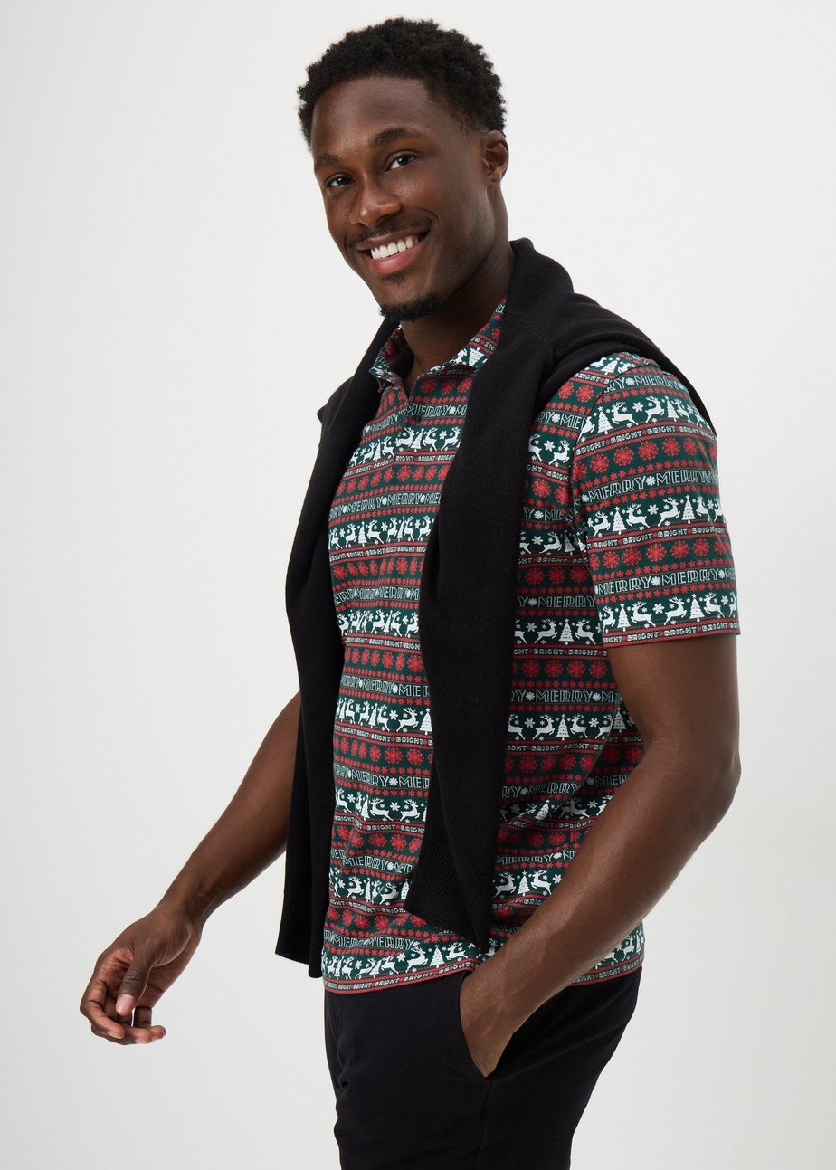 Green Christmas Wrapping Polo Shirt