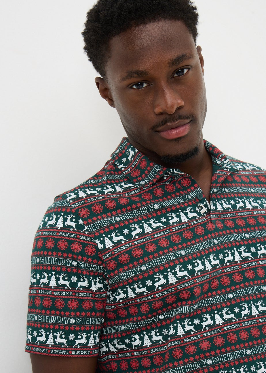 Green Christmas Wrapping Polo Shirt