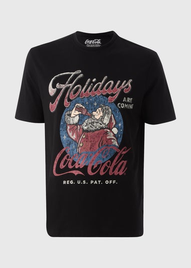 Black Christmas Coca Cola Printed T-Shirt
