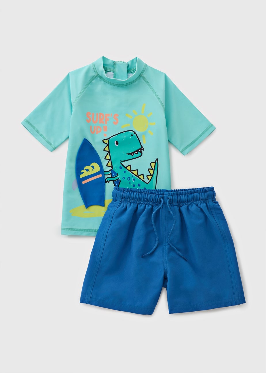 Boys Blue 3D Dinosaur Swim Set (1-7yrs)