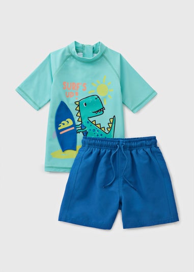 Boys Blue 3D Dinosaur Swim Set (1-7yrs)