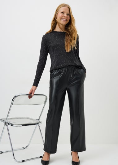 Black Longline Embellished Top