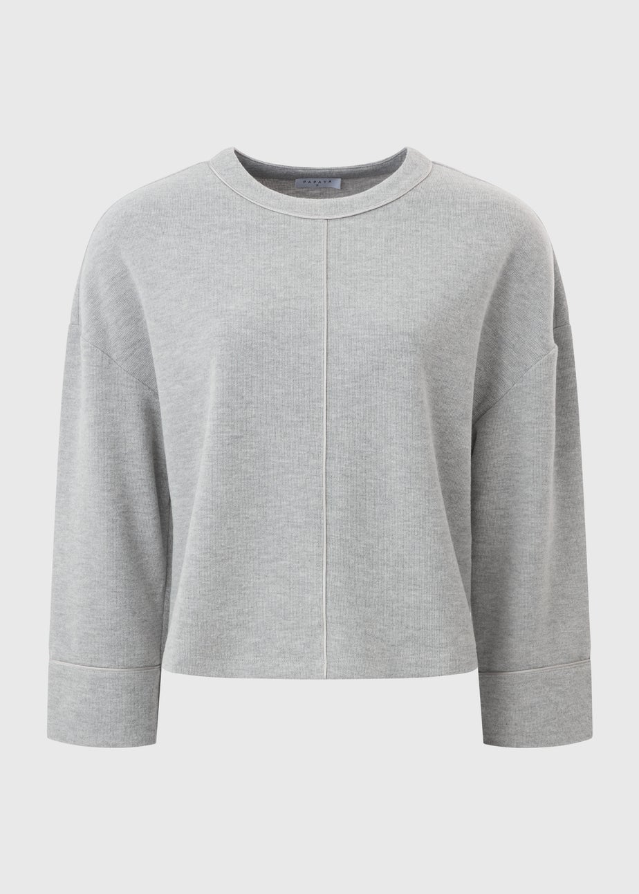 Grey Cuffed Snit Top