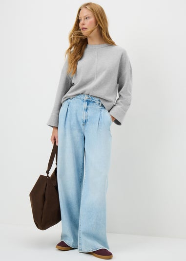 Grey Cuffed Snit Top