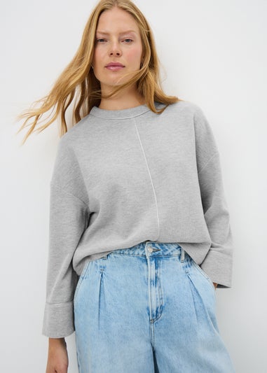 Grey Cuffed Snit Top