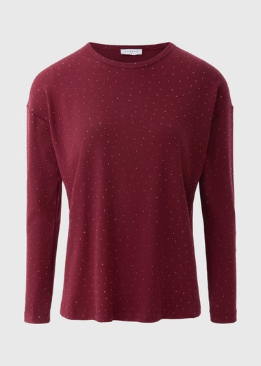 Burgundy Longline Embellished Top