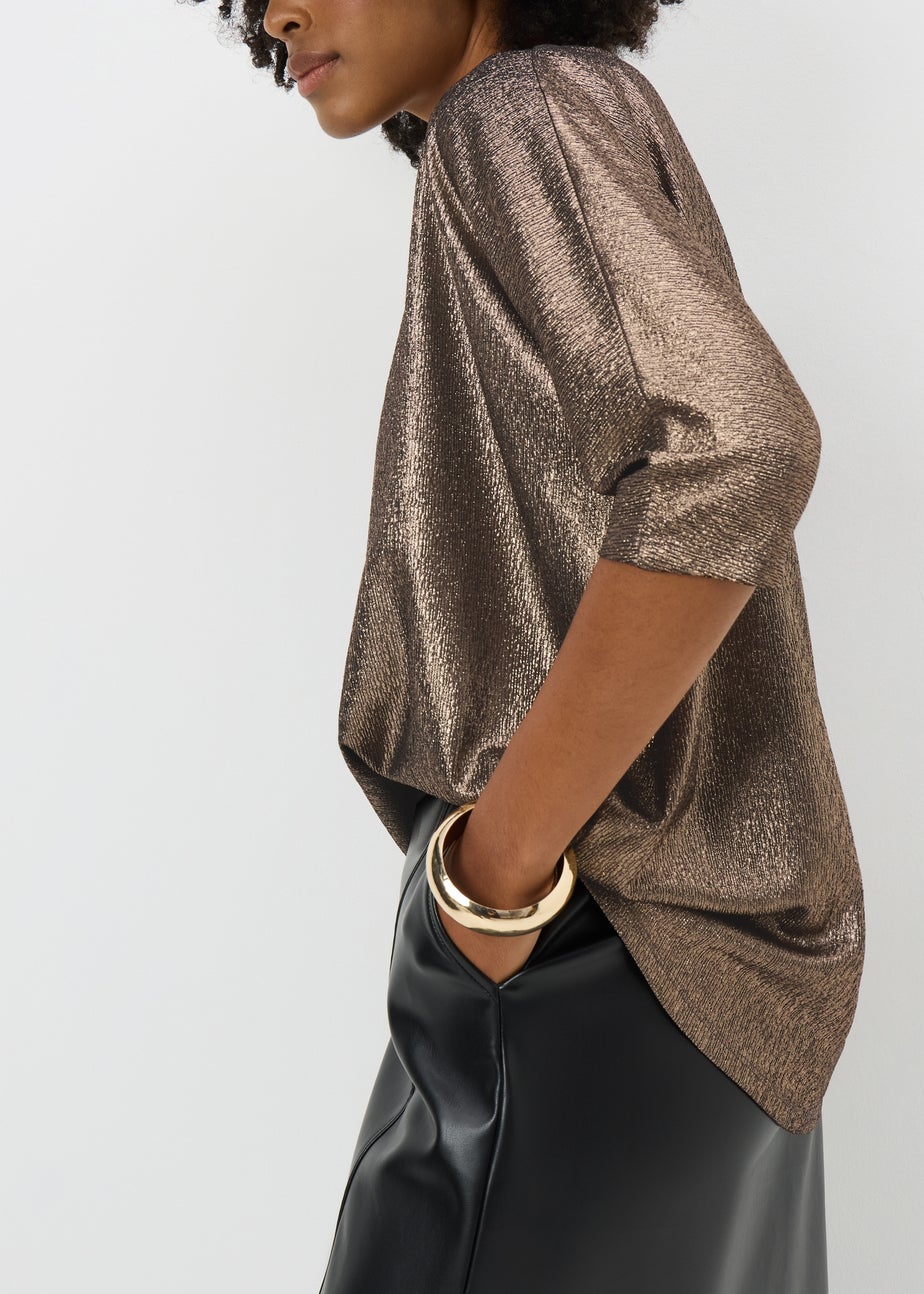 Bronze Foiled Longline Top