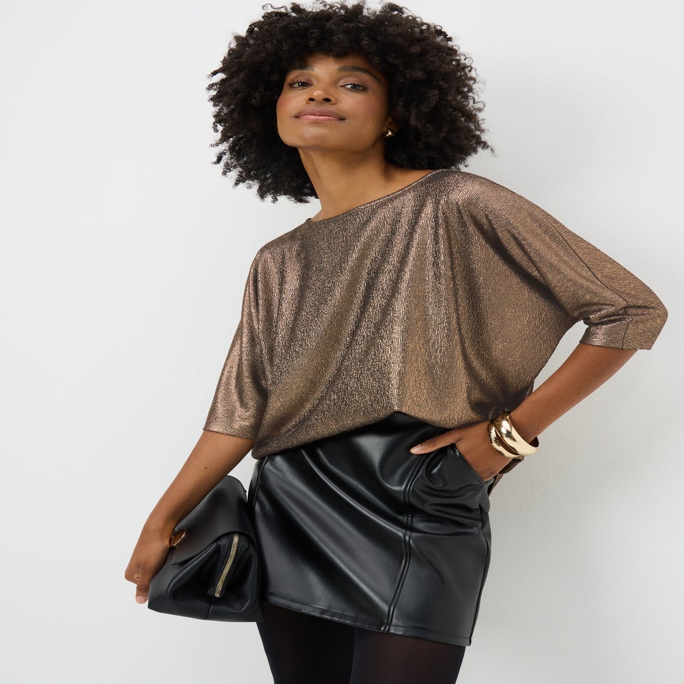 Bronze Foiled Longline Top