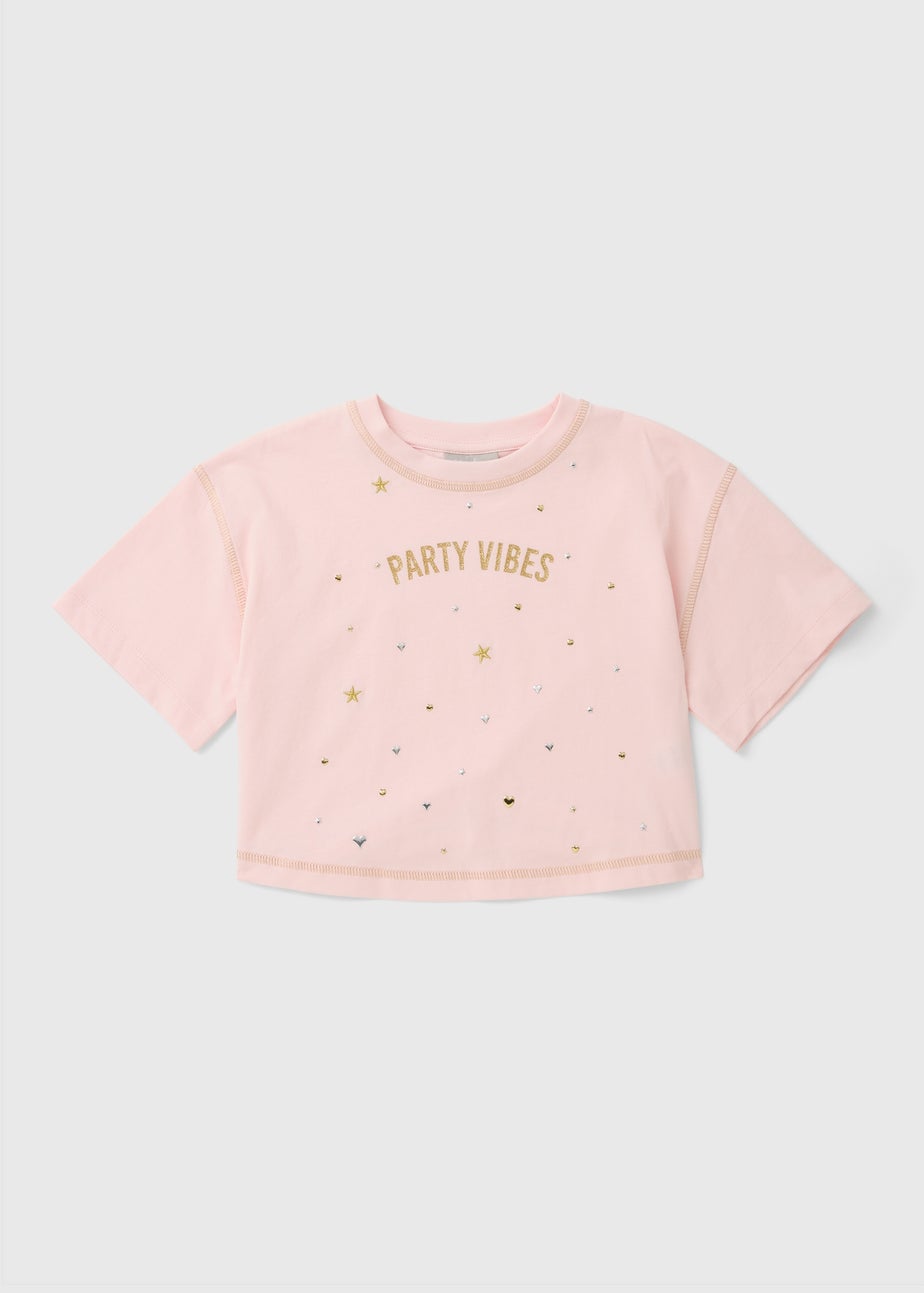 Girls Pink Party Vibes Top (7-15yrs)