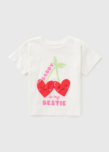 Girls Cream Cherry Heart Daddy T-Shirt (1-7yrs)