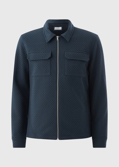 Navy Quilt Textured Shacket