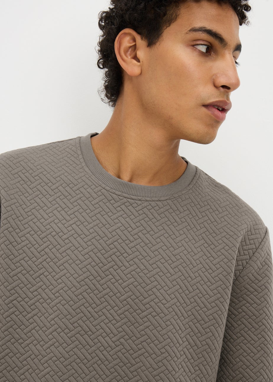 Brown Quilt Textured Jumper