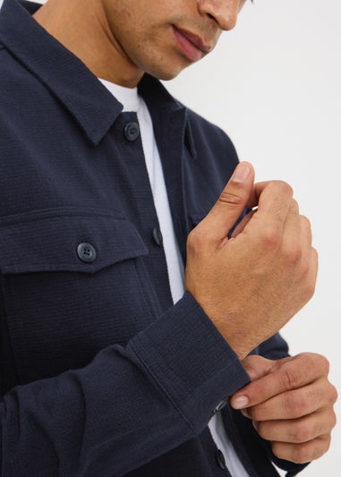 Navy Textured Shacket