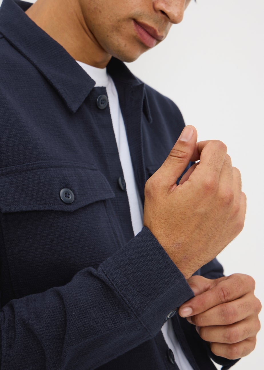 Navy Textured Shacket