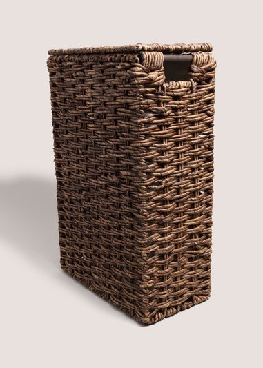 Dark Woven Narrow Laundry Basket