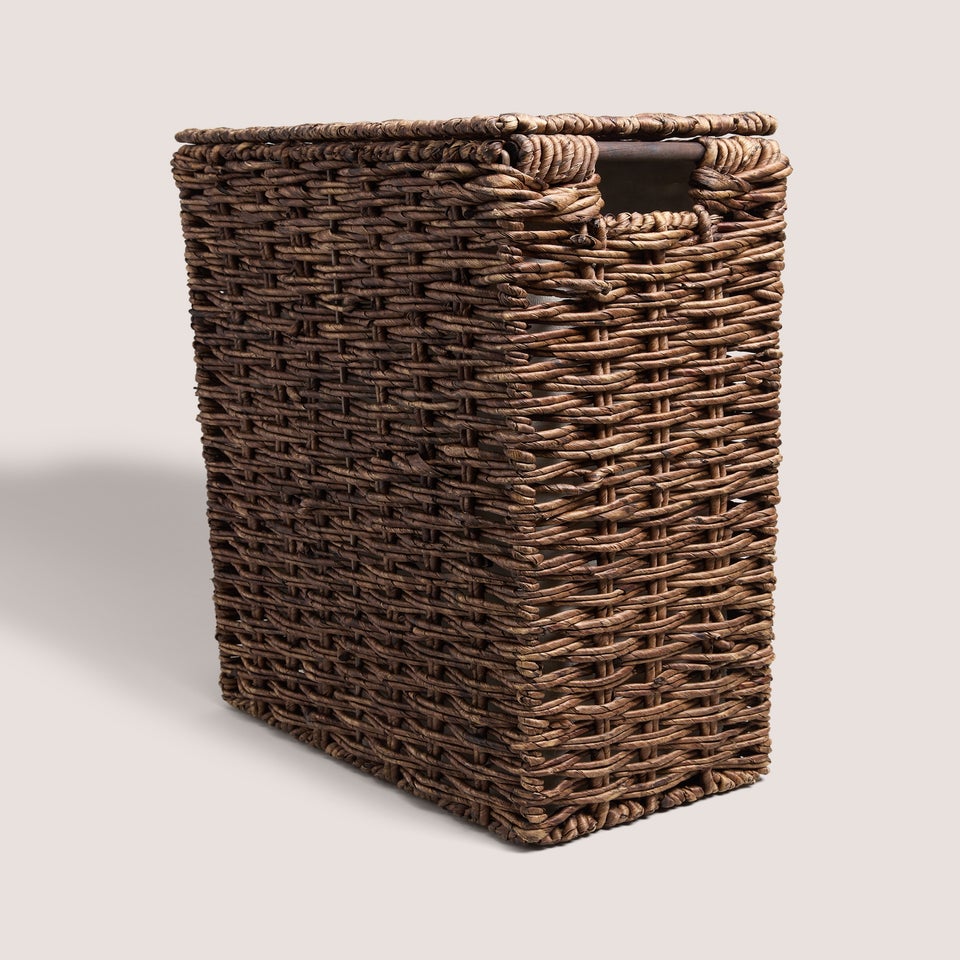 Dark Woven Narrow Laundry Basket