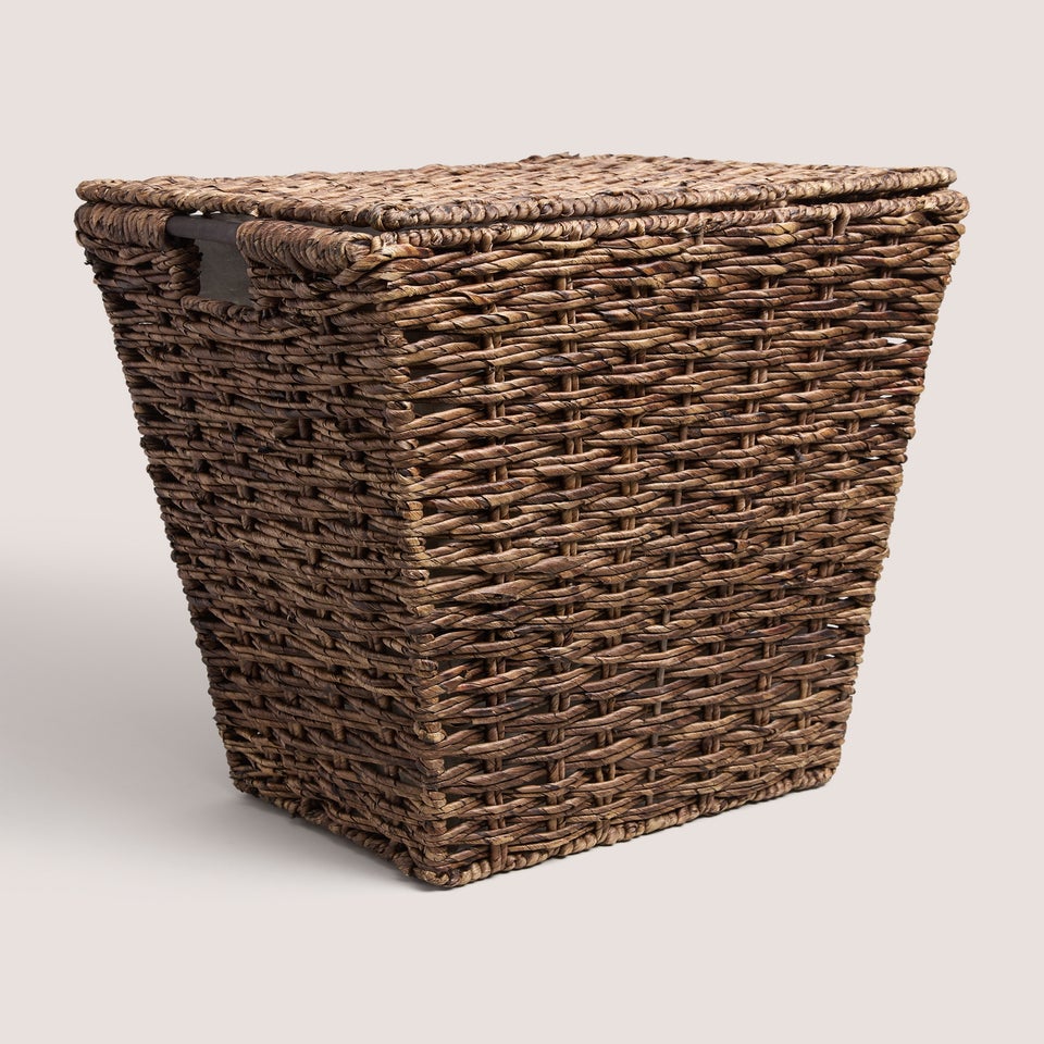 Dark Woven Narrow Wide Laundry Basket