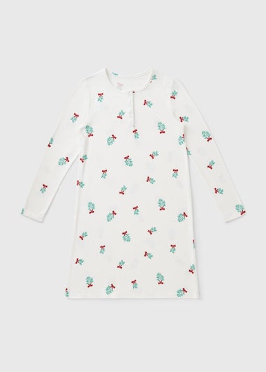 Cream Mistletoe Snit Henley Nightie
