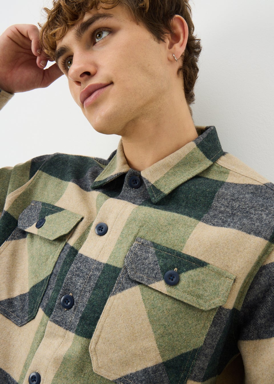 Lincoln Green Brushed Check Shacket