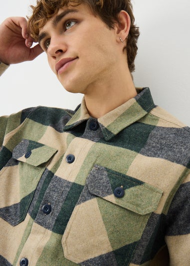 Lincoln Green Brushed Check Shacket