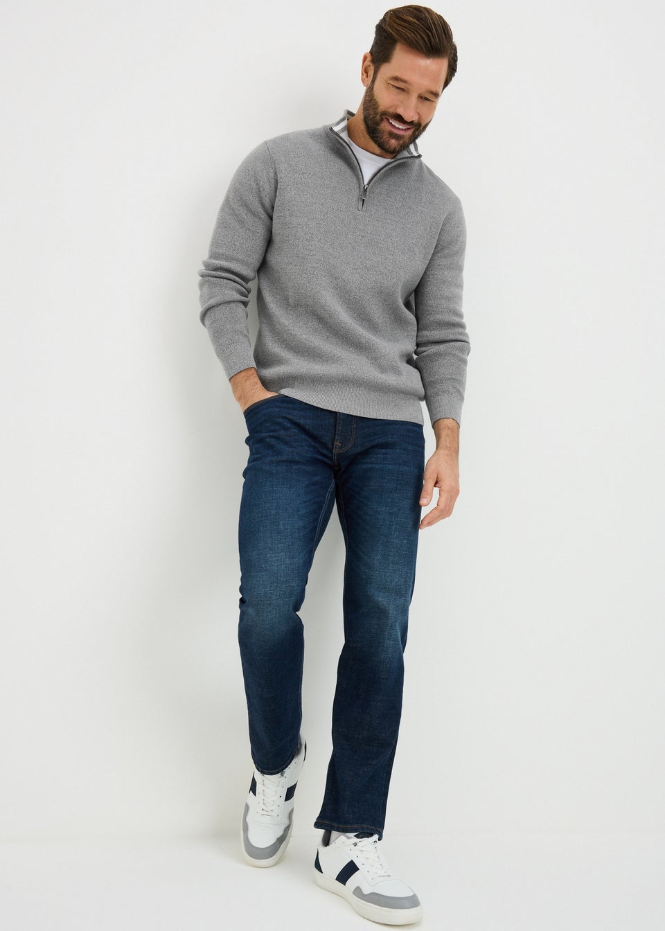 Lincoln Grey 1/4 Zip Jumper