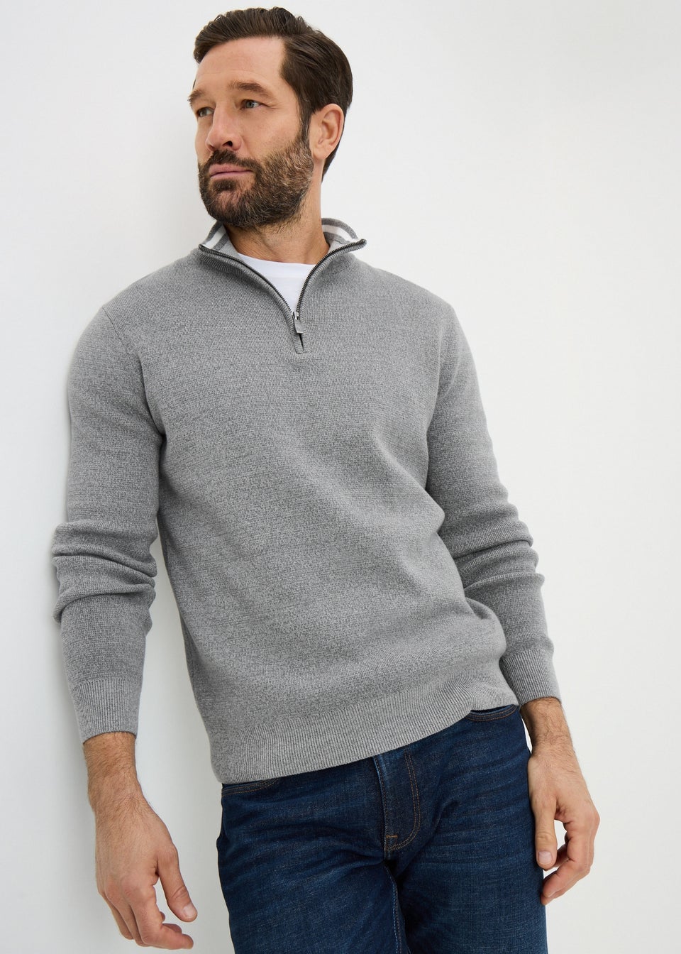Lincoln Grey 1/4 Zip Jumper