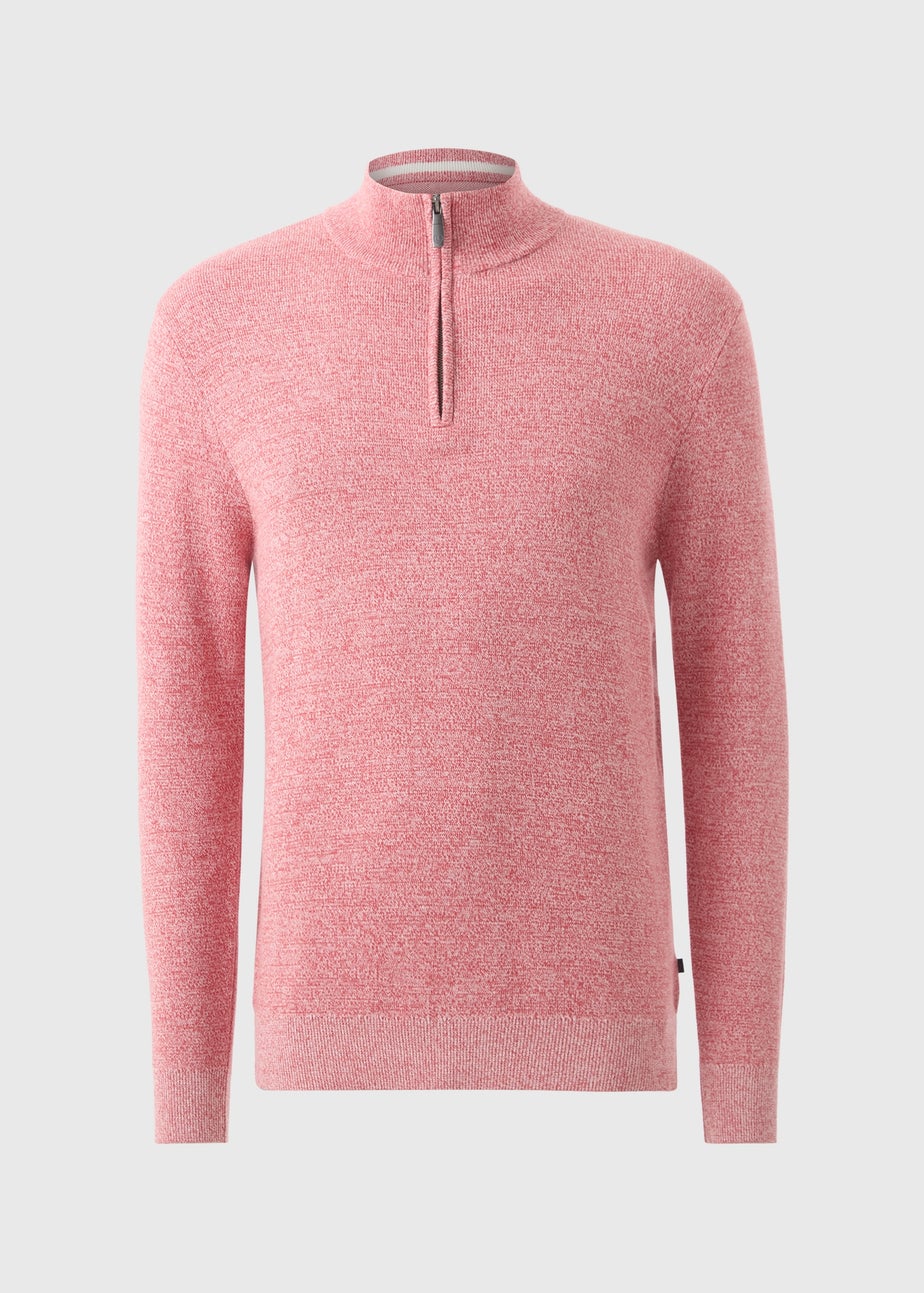 Lincoln Pink 1/4 Zip Knitted Jumper