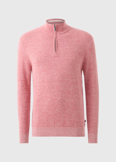 Lincoln Pink 1/4 Zip Knitted Jumper