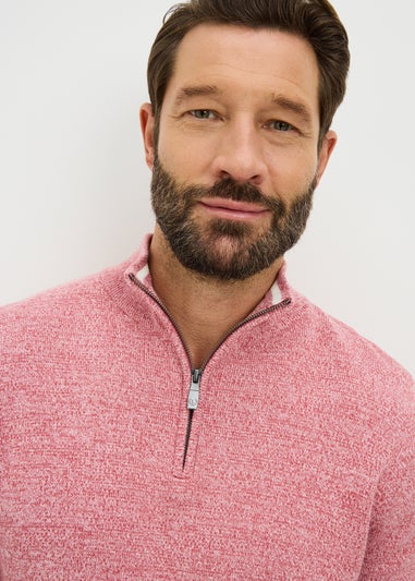 Lincoln Pink 1/4 Zip Knitted Jumper