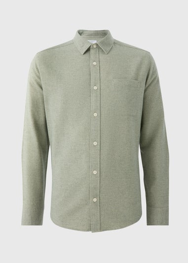 Green Brushed Birdseye Plain Shirt