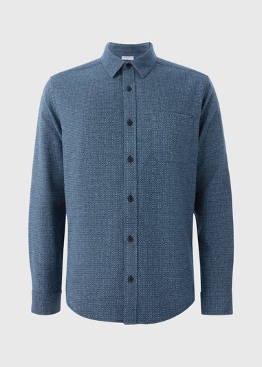 Navy Plain Brushed Birdseye Shirt