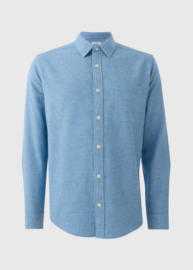 Blue Plain Brushed Birdseye Shirt
