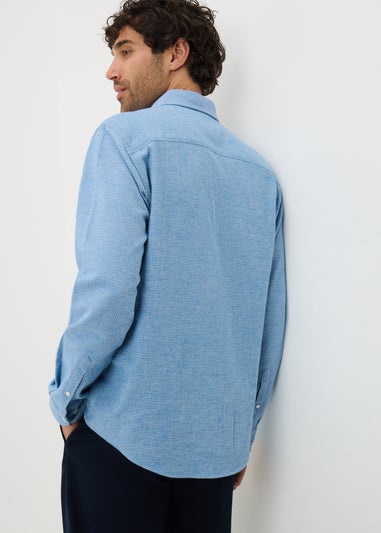 Blue Plain Brushed Birdseye Shirt
