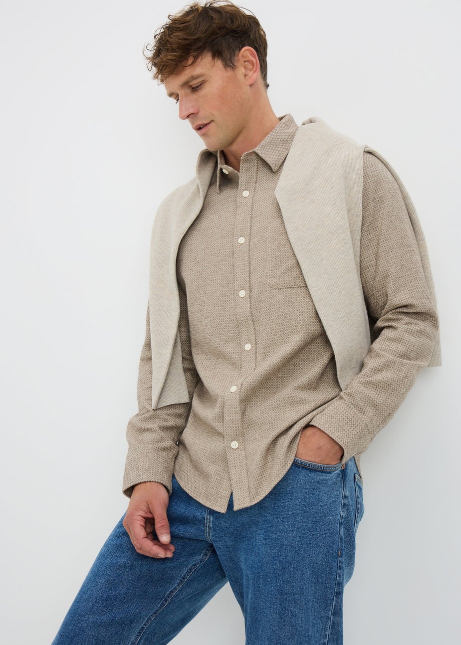 Stone Brushed Birdseye Plain Shirt