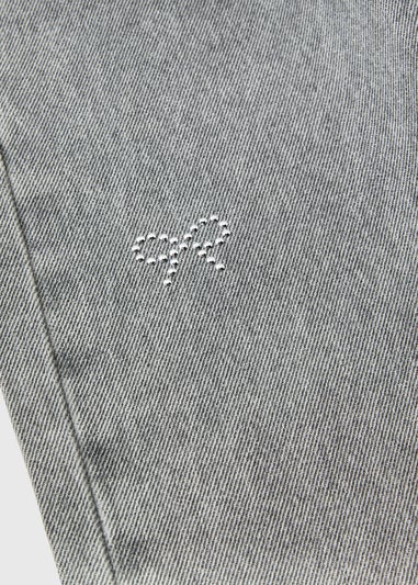 Girls Grey Wash Bow Detail Jeans (7-15yrs)