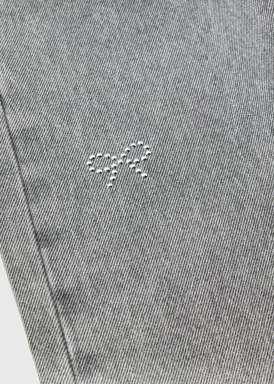 Girls Grey Wash Bow Detail Jeans (7-15yrs)