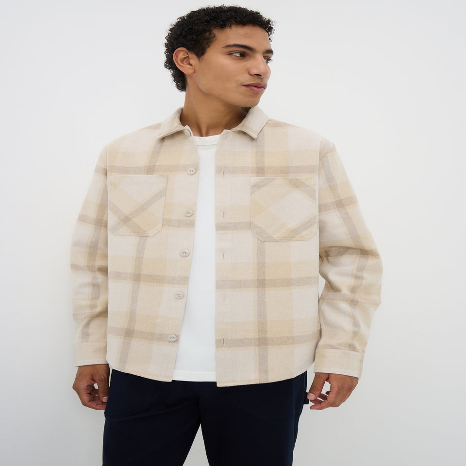 Stone Checked Brushed Overshirt