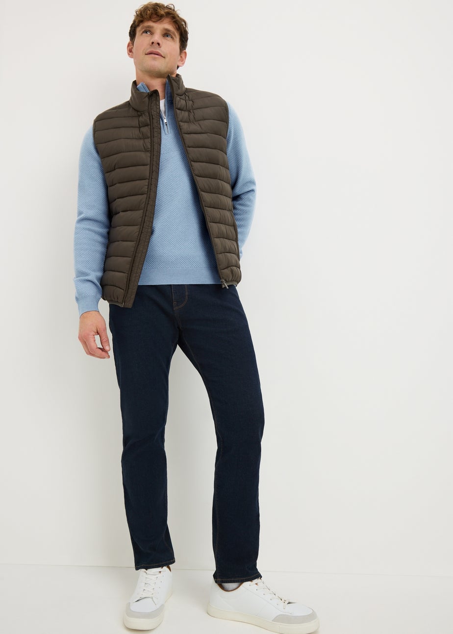 Blue Textured 1/4 Zip Jumper