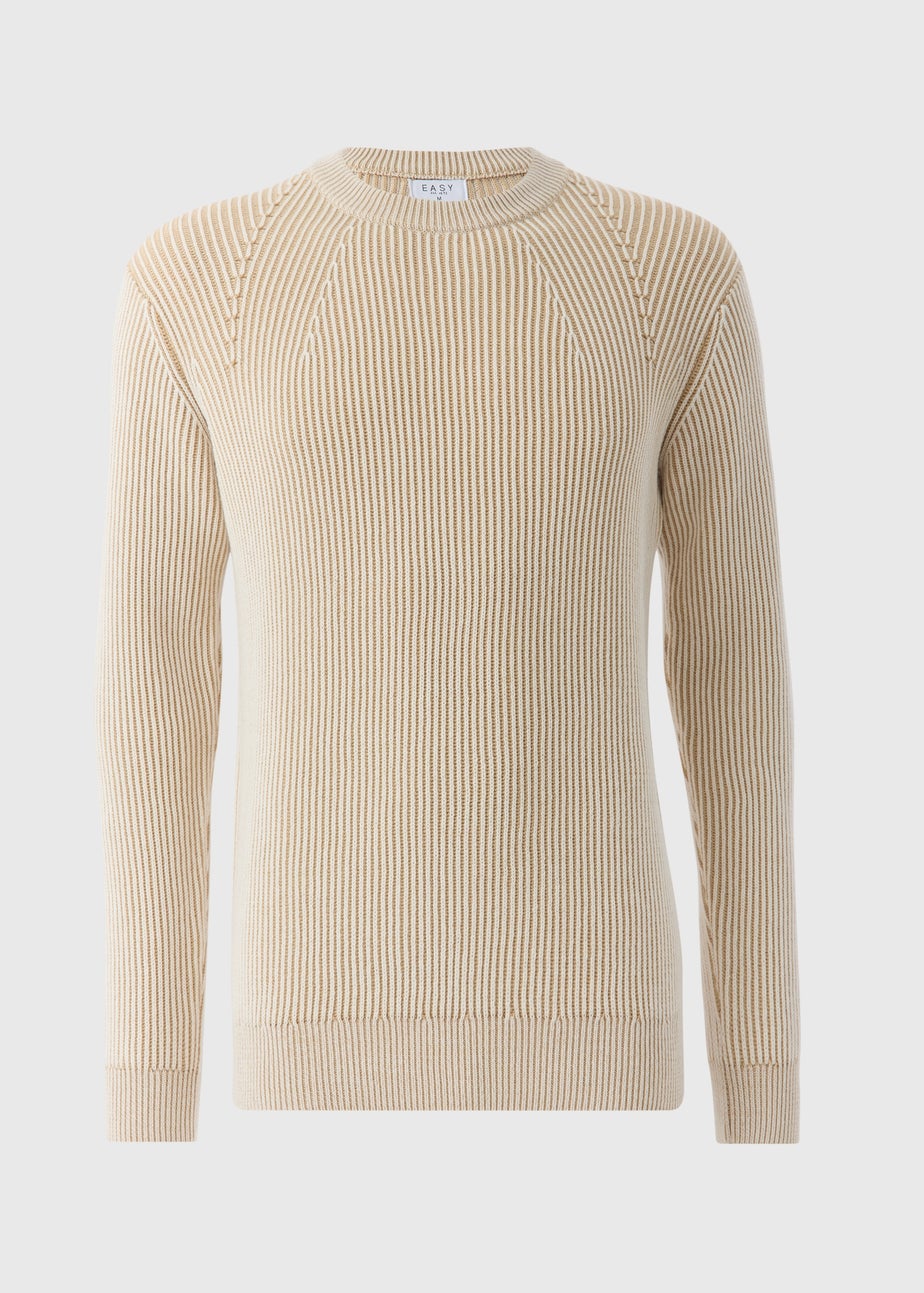 Beige Plated Crew Jumper