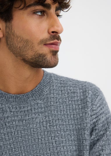 Blue Marl Textured Cosy Jumper