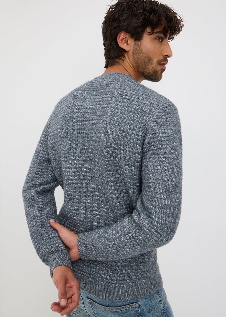 Blue Marl Textured Cosy Jumper